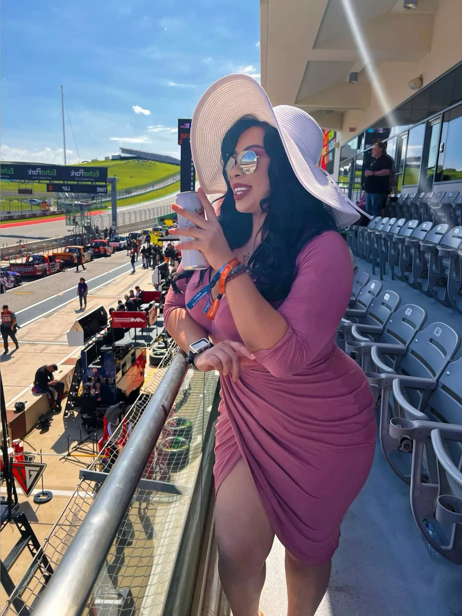 At the track