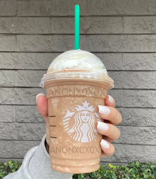 Cute nails with my favorite coffee! 🤍