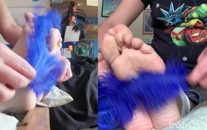 [seller] Editing the two-view video of me tickling my partner's feet <3