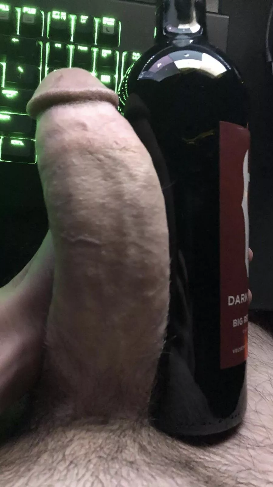 Wine isn’t high quality but the dick beside it is ;)