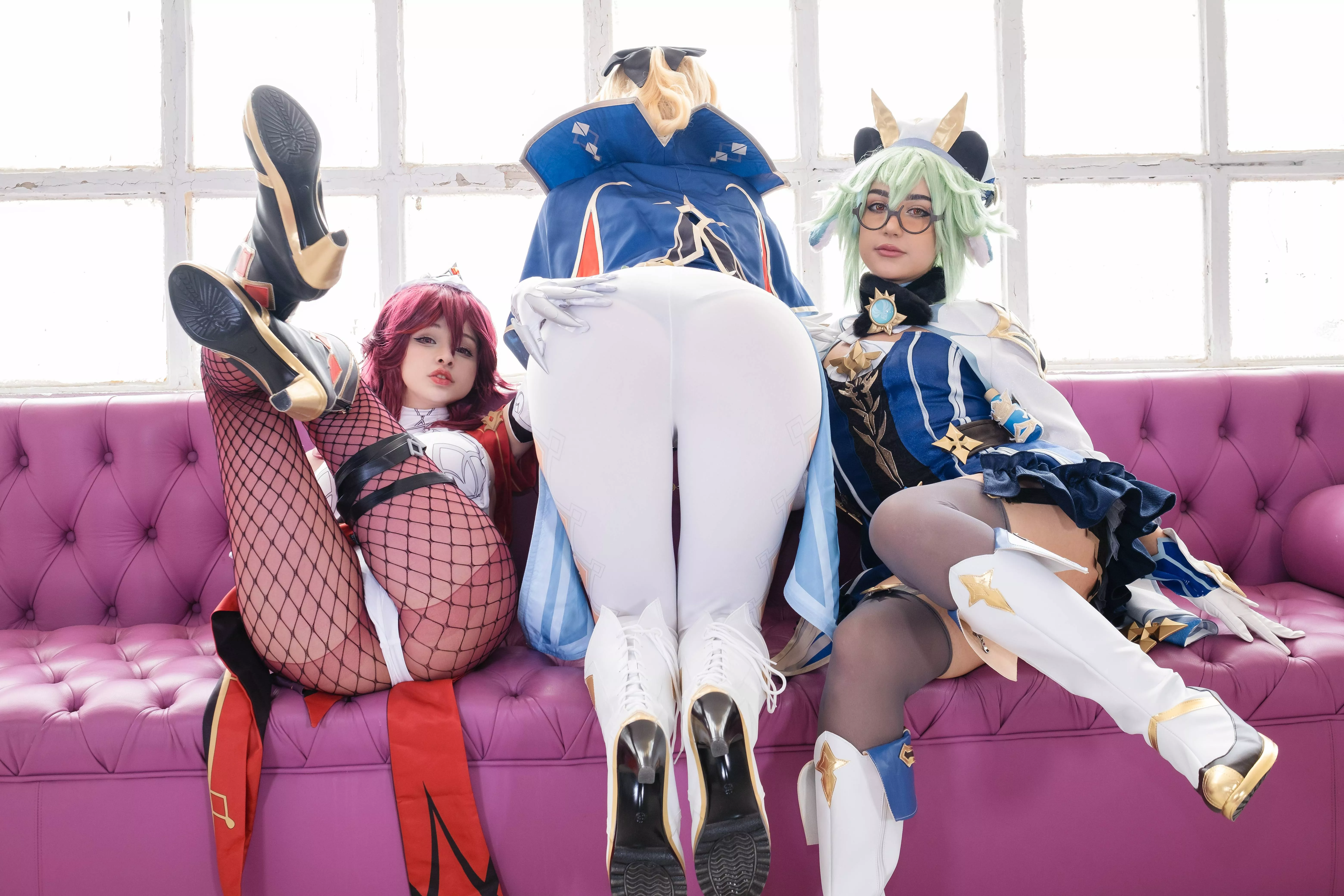 Genshin babes! Rosaria, Jean and Sucrose by Hidori Rose, Kate Key and Minty Kitsune