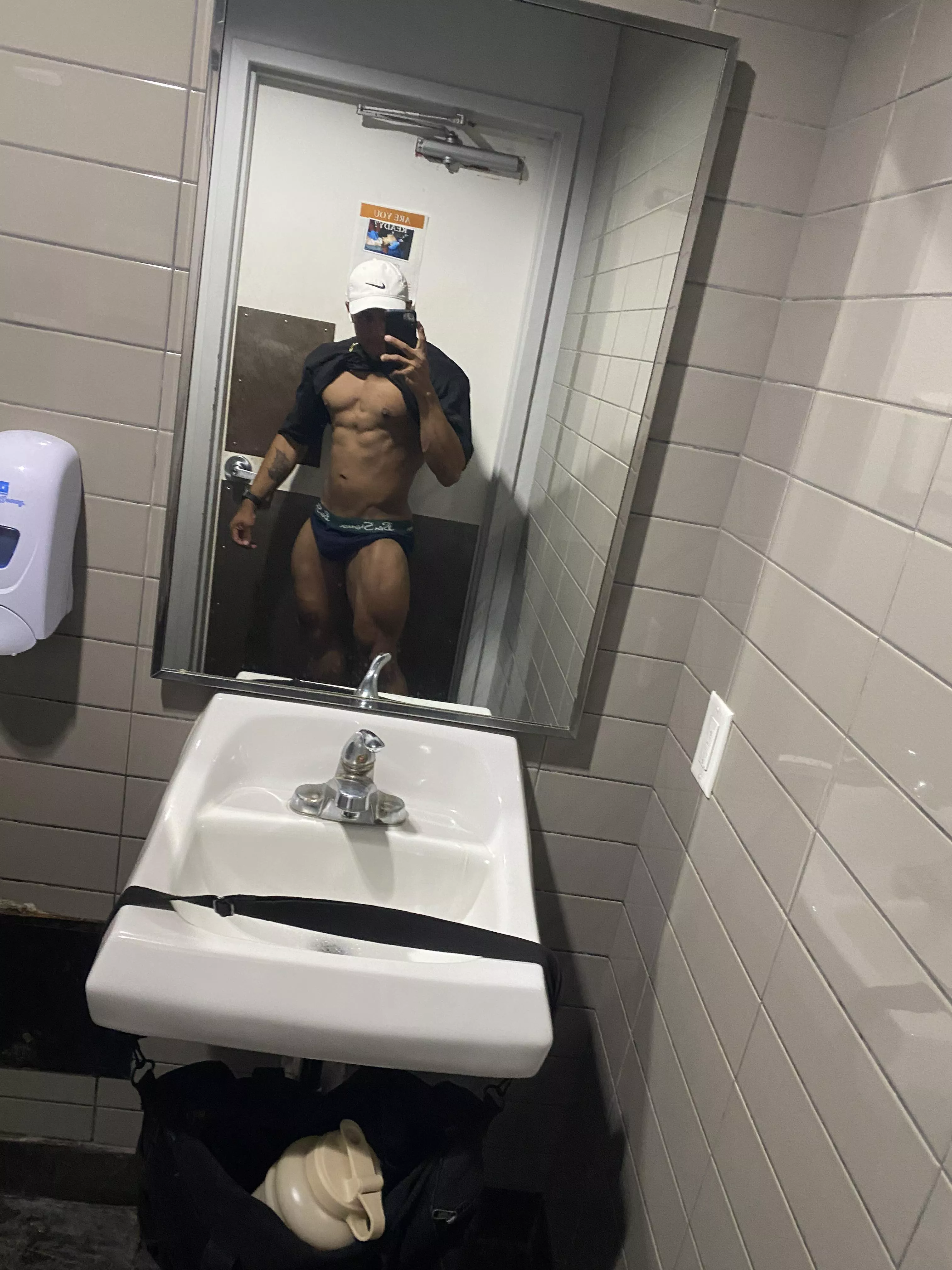 gym bathroom, you and me?