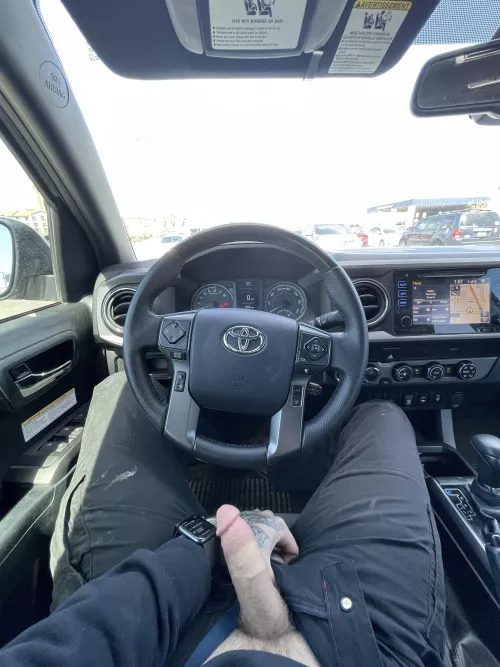 Just before picking up an online order