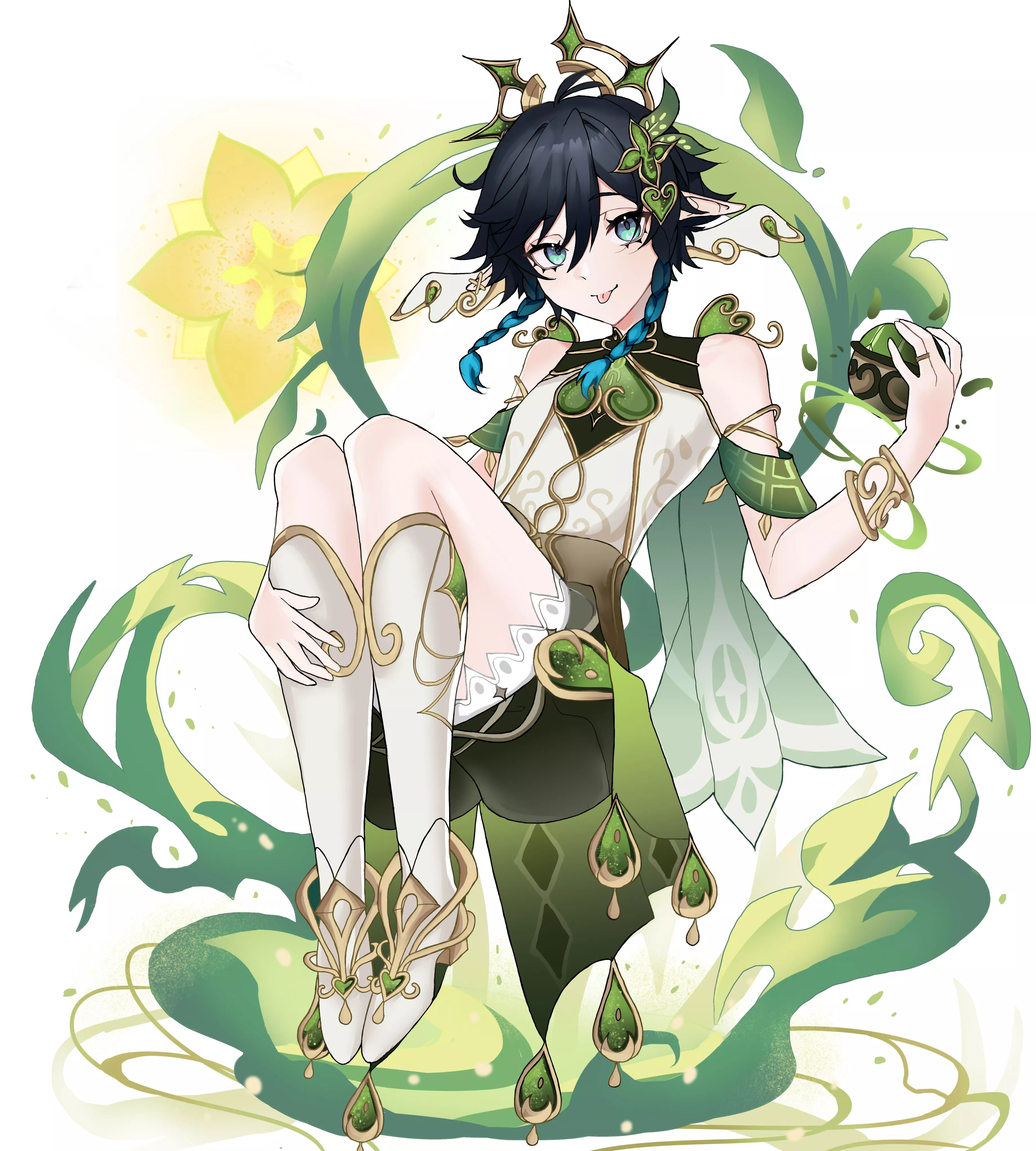 Venti with Nahida's outfit