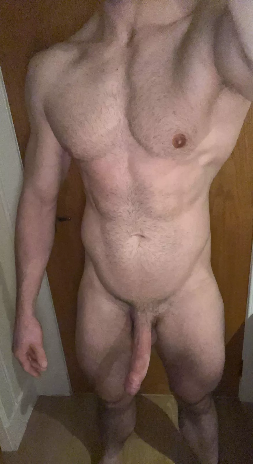 [32] Home from work, clothes are off - what’s next I wonder? Hit me with your suggestions…