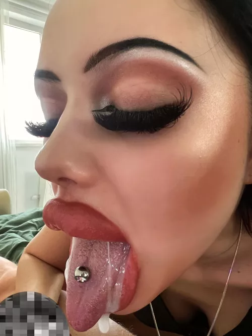 Cum in mouth and tongue