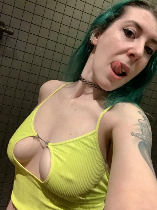 Green pokies in the fitting room