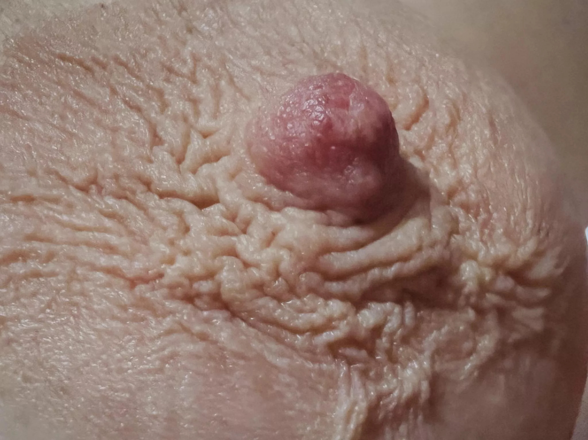 Big areolas all wrinkly from the cold.