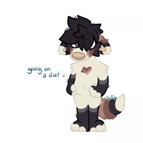 Going on a diet :( [art by me / puppitoys on twt]