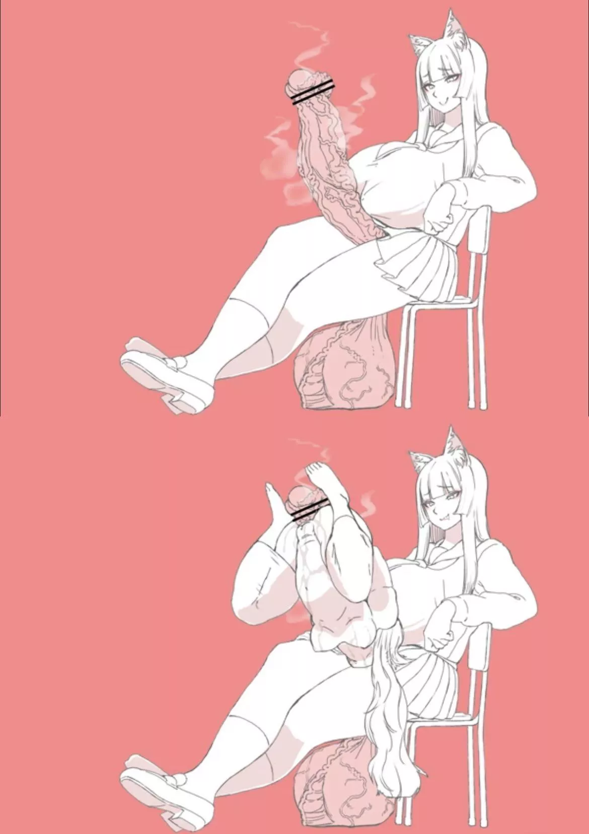 Impaled on a huge futa cock