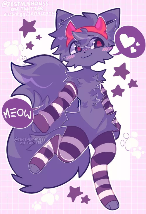 kitty !! [ art by me @zestylemonss on twitter ]