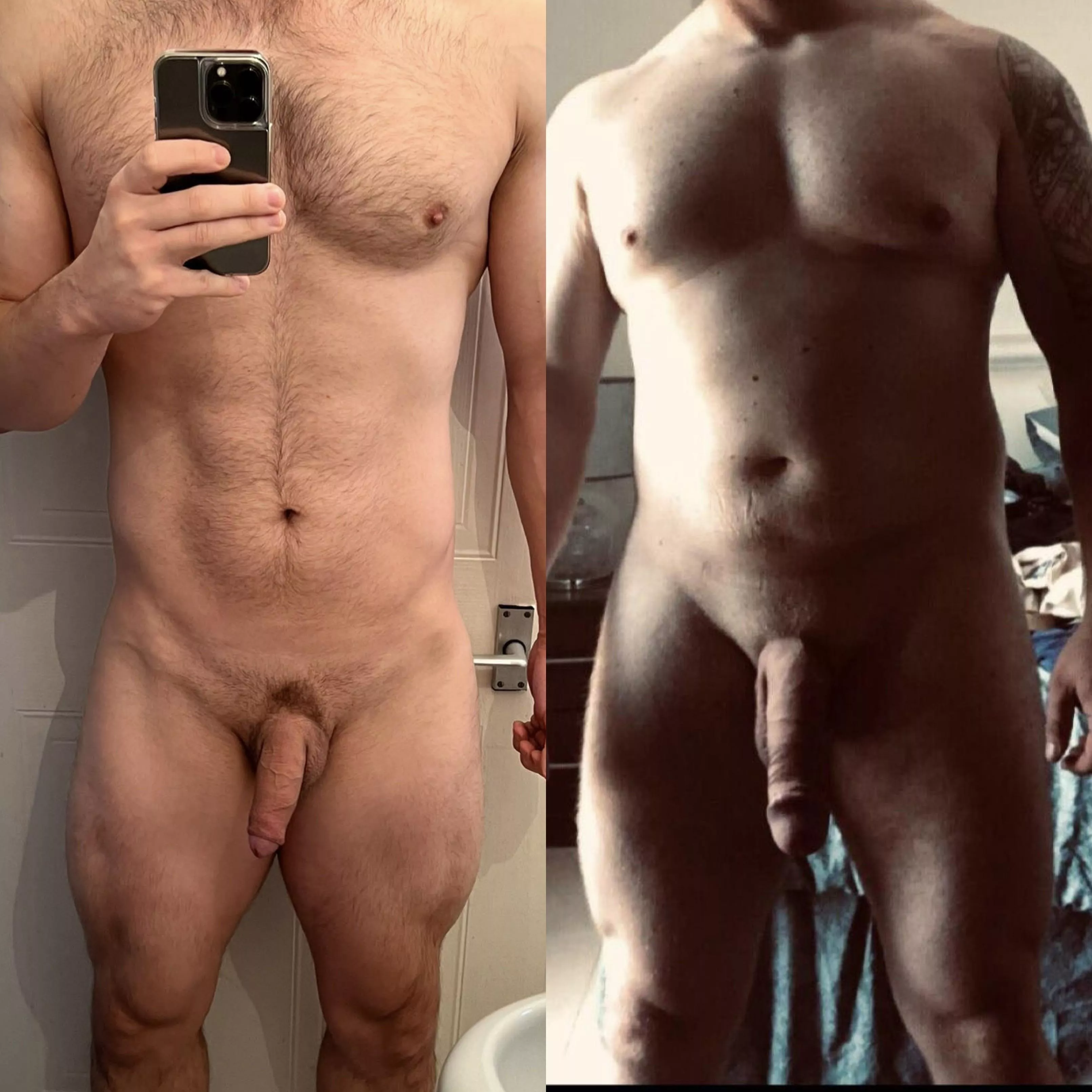 Left Vs. Right. Who’s got the better cock and body.