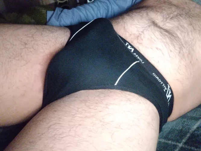 Morning bed selfie. Love those briefs, fake LV but so comfy and soft!