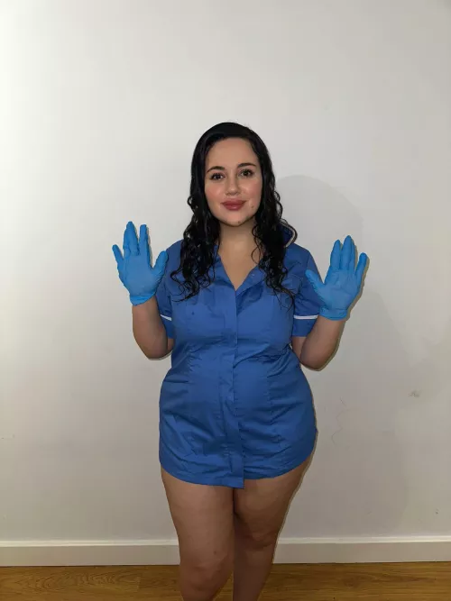 Oh you caught me in my scrubs 🙈🥹😘