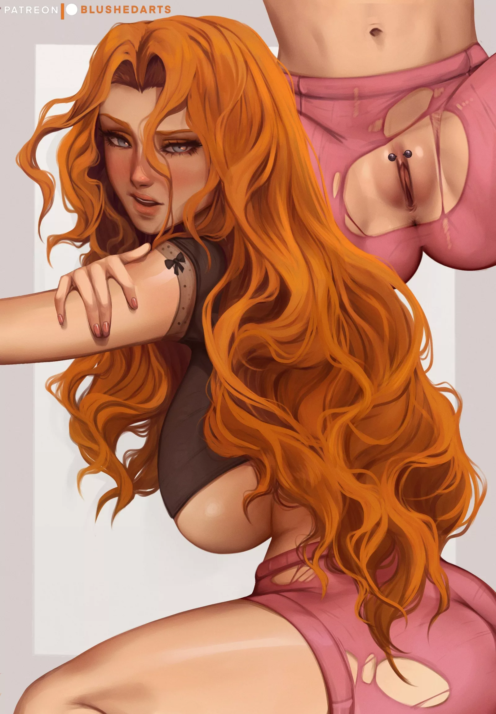 Rangiku's ripped her gym clothes (BlushedArts)