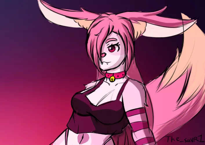 Sketch of My fursona Rushinda chilling