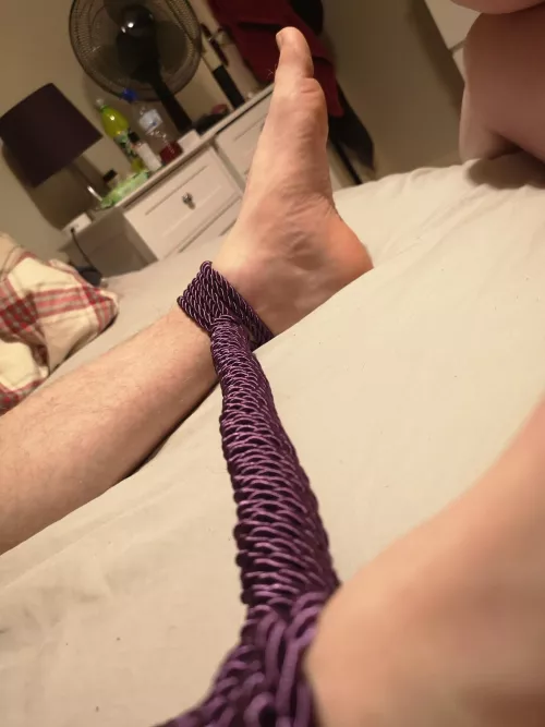 Sometimes the comforting bite of rope on my subs skin is the only thing that quietens his brain. Now he can relax and concentrate on every word that passes my lips.