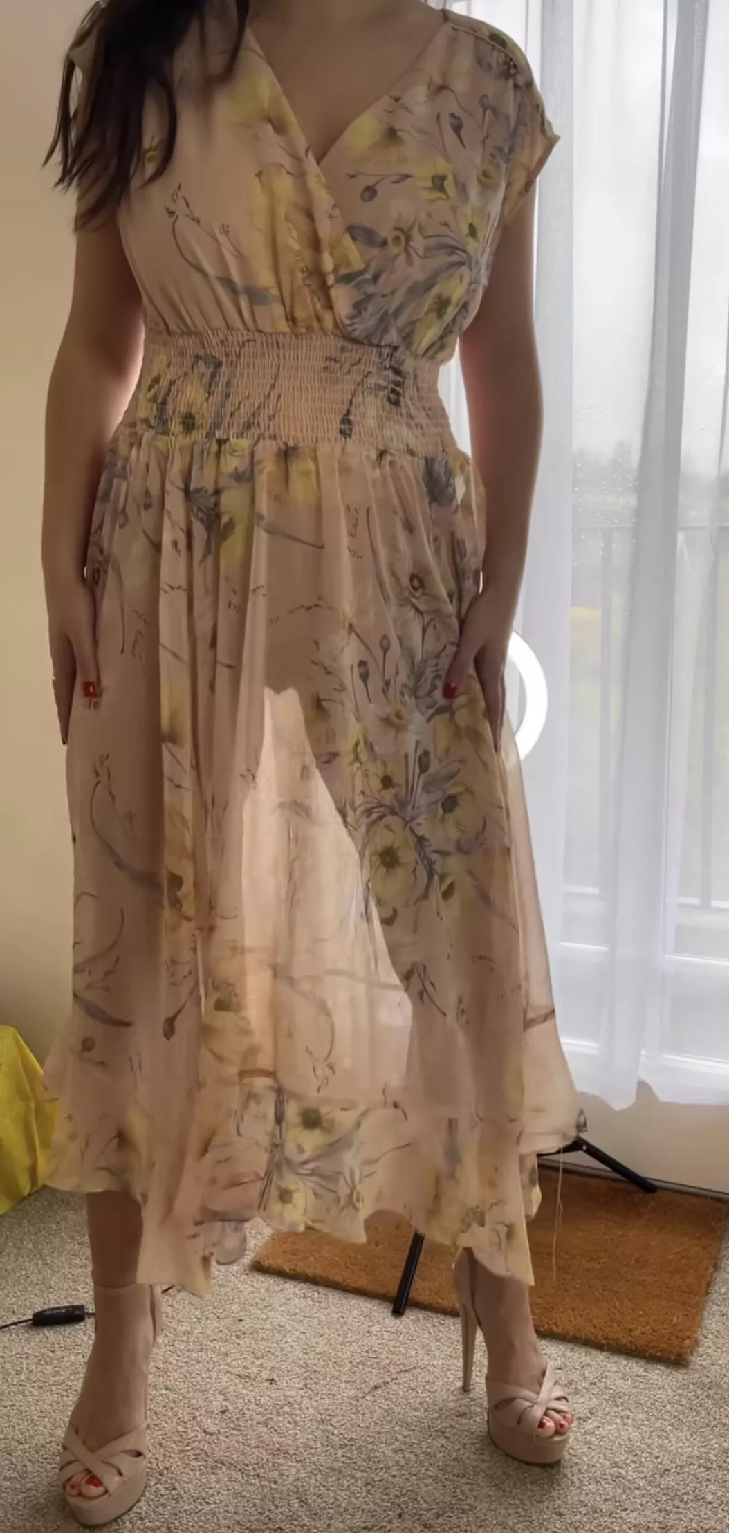 Transparent print dress