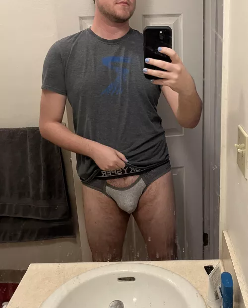Trying out the new jock