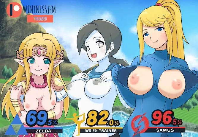 Zero suit samus, wii fit trainer and Zelda showing off