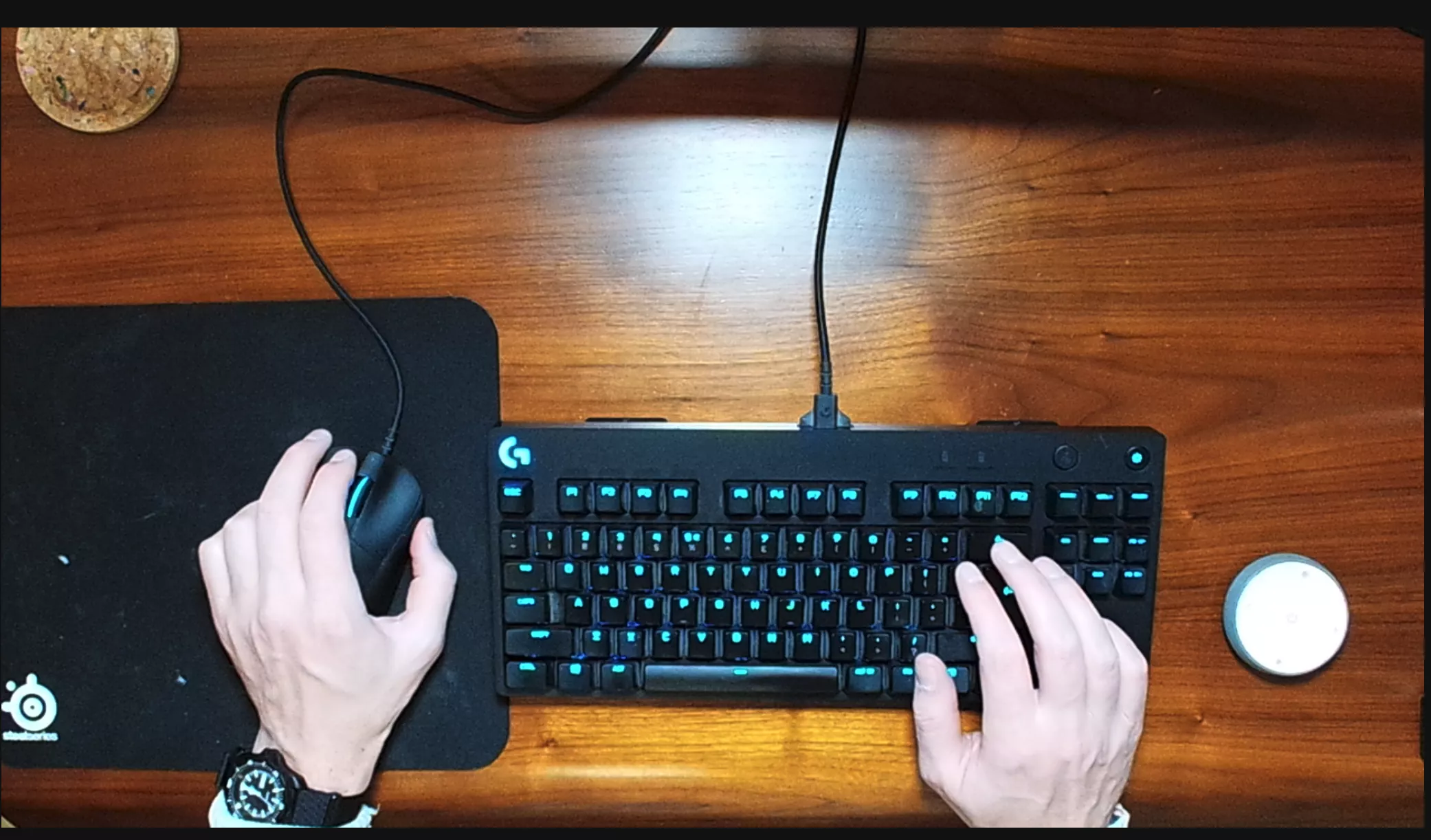 Best way to light a overhead video? this isn't the way :)