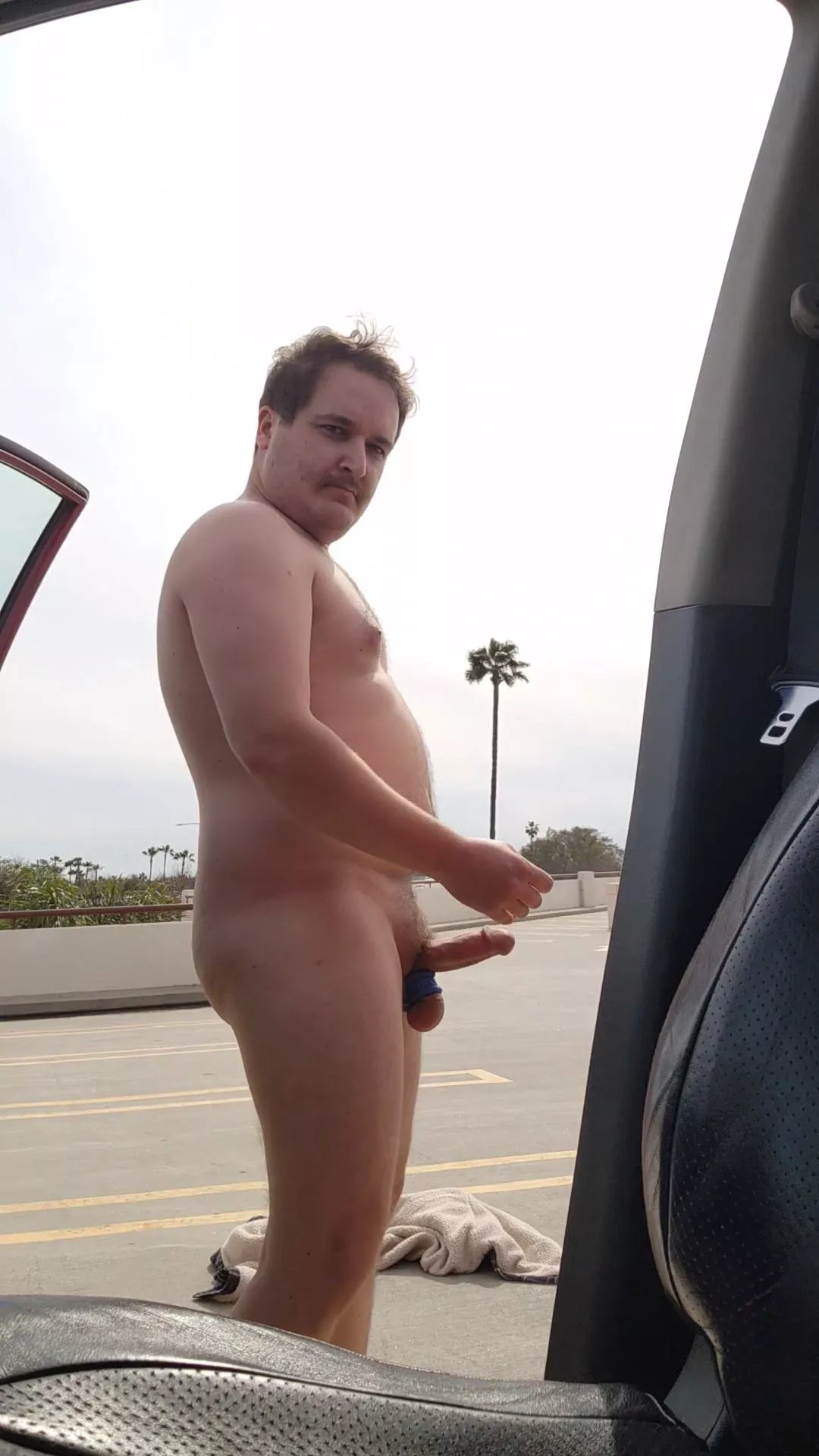 Having some fun in the mall parking structure