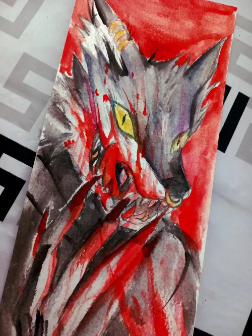 I did this with watercolour instead of studying.