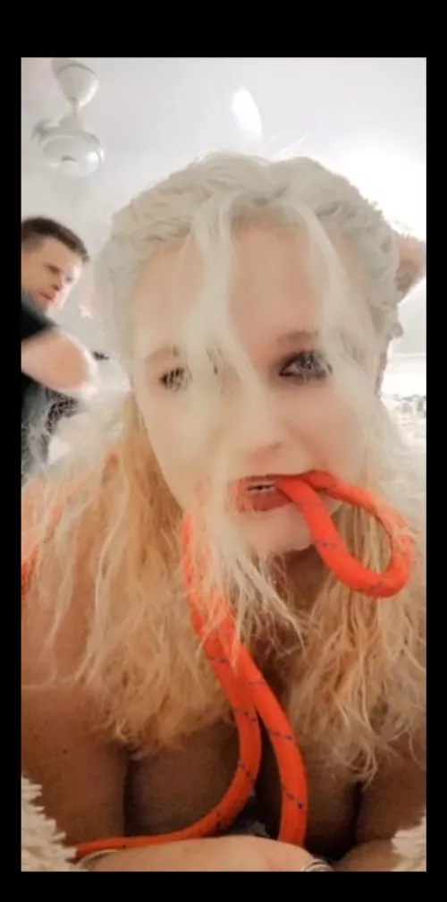 Kitty took it hard for her cream hehe ^.^