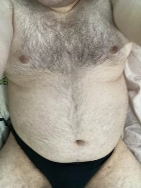 Me in a pair of black Hanes after getting out of the shower. 😊