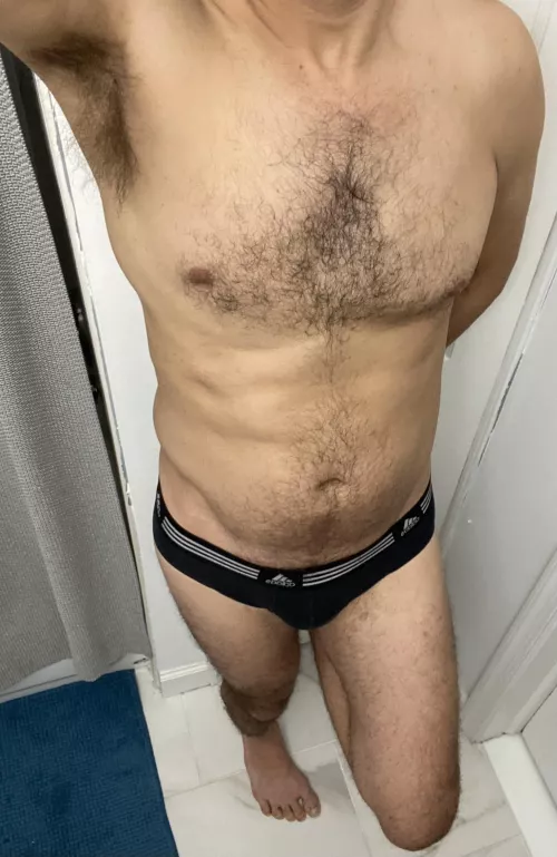 Posing in briefs