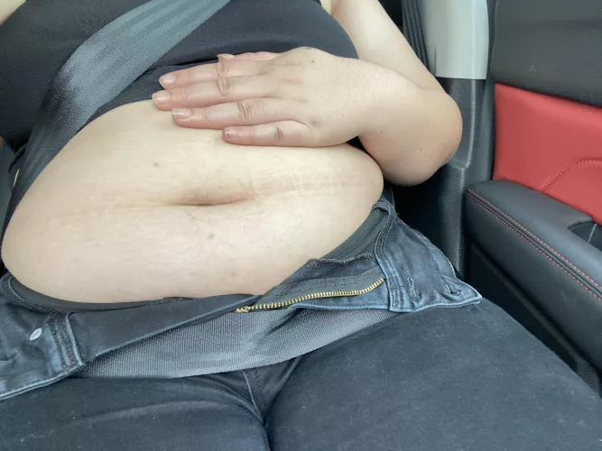 Was fed so much today, had to unbutton my jeans in the car 😋