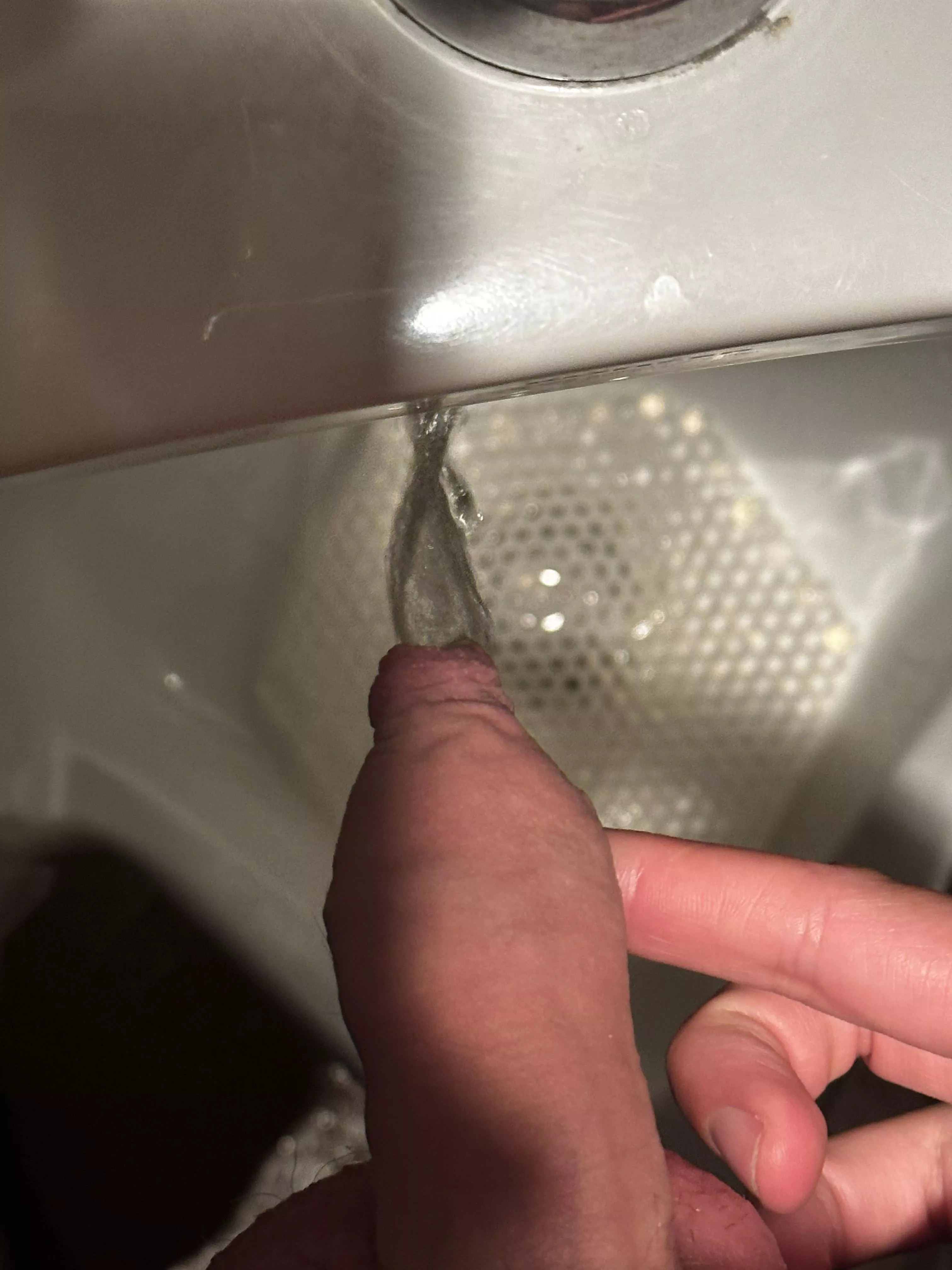 A quick soft pee before the pool.