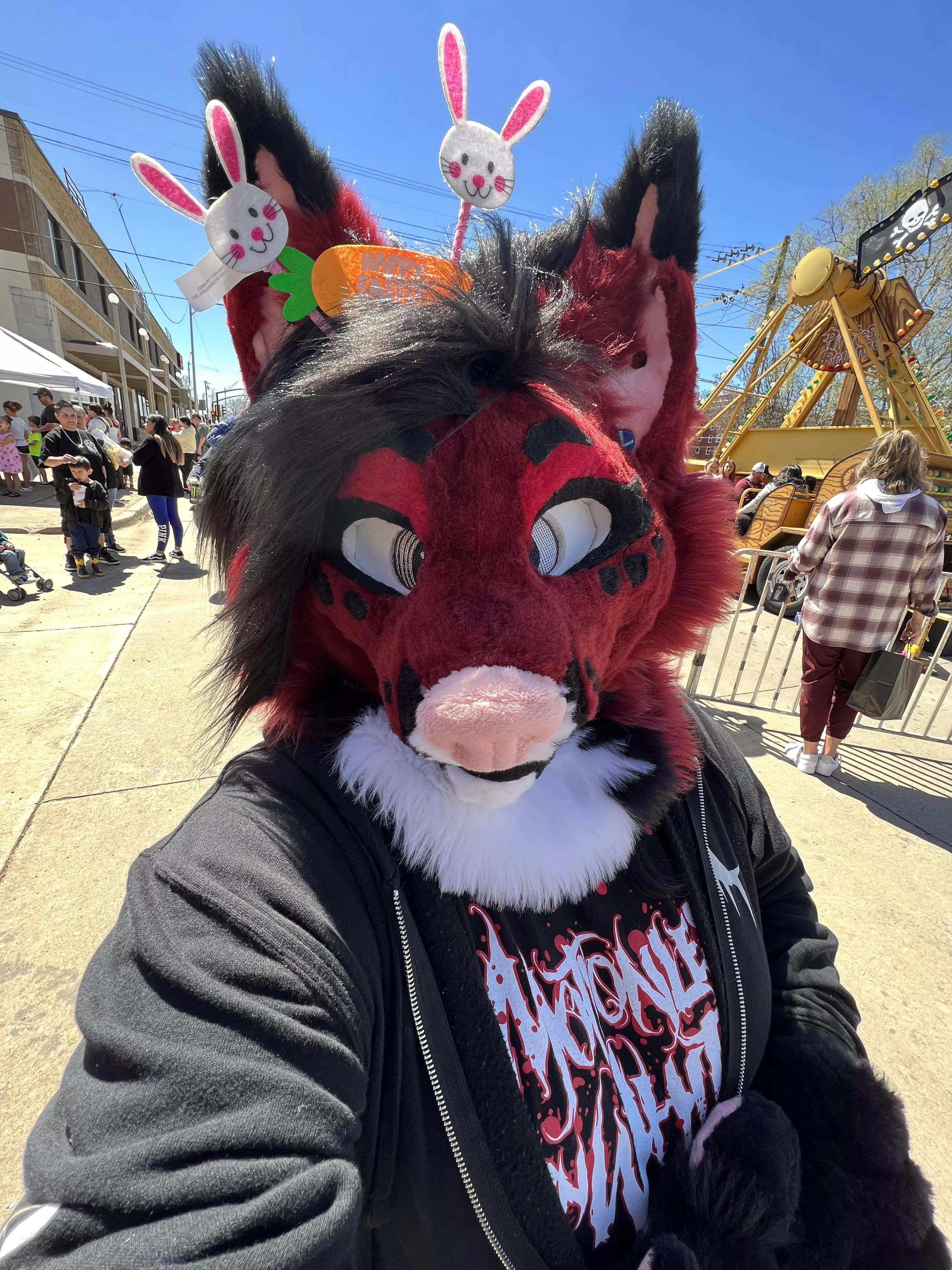 Handed out Easter eggs at our local carnival! 🤍