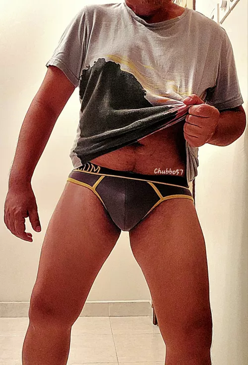 Horny AF over the weekend, in my new briefs. Wish you were here.