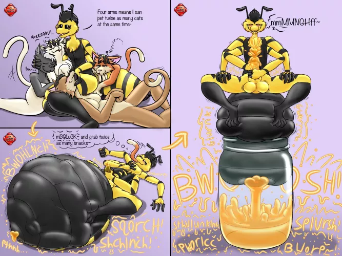 {image} Golden Gush - Felloweirdo [furry] [bee] [digestion] [honey]