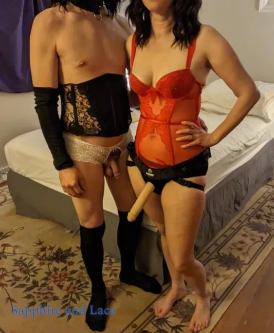 just a little clit next to her cock