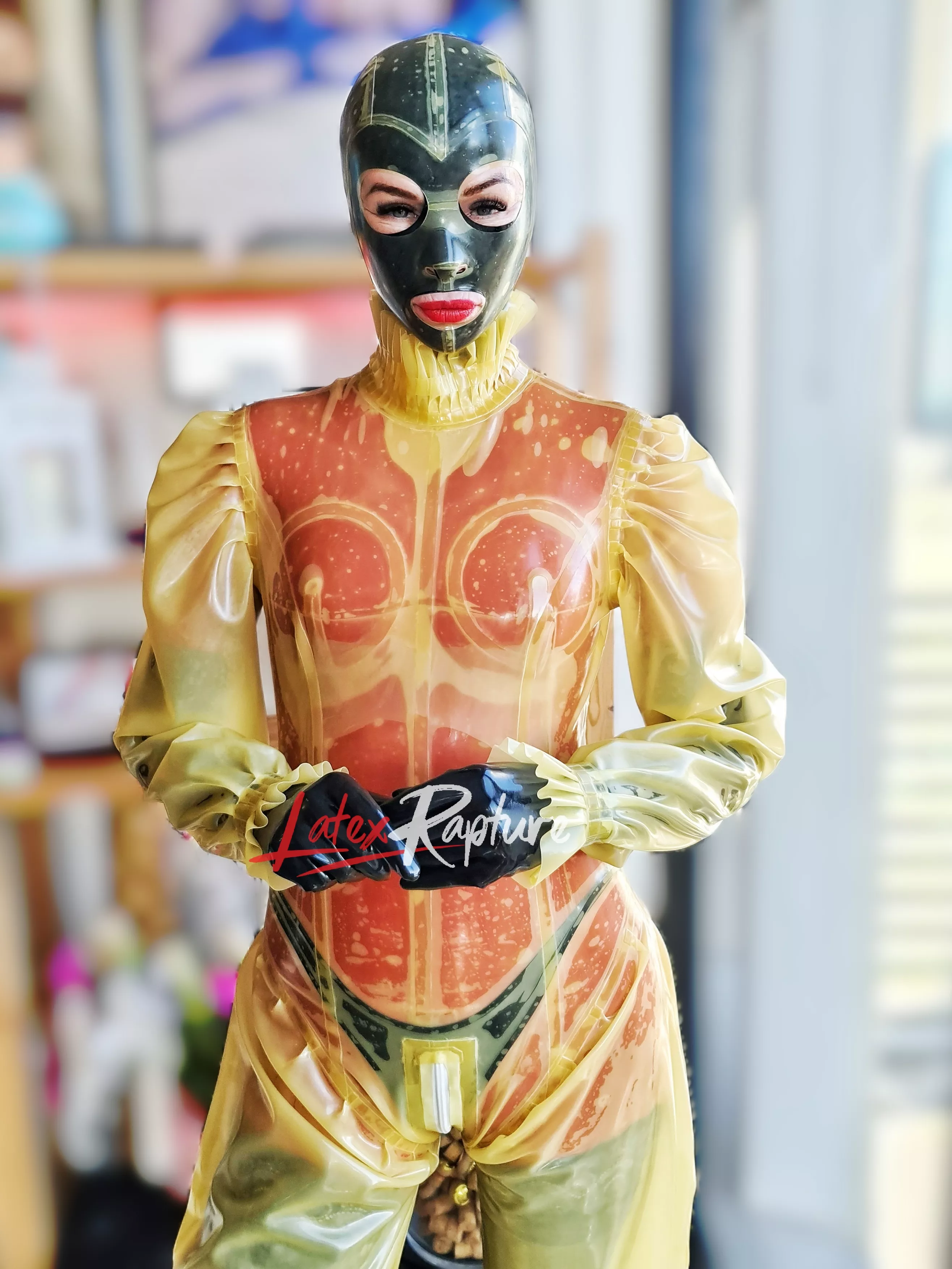 Layered in latex and double hooded