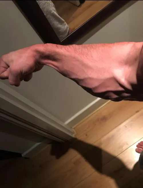 My forearms always bulge after a shower!