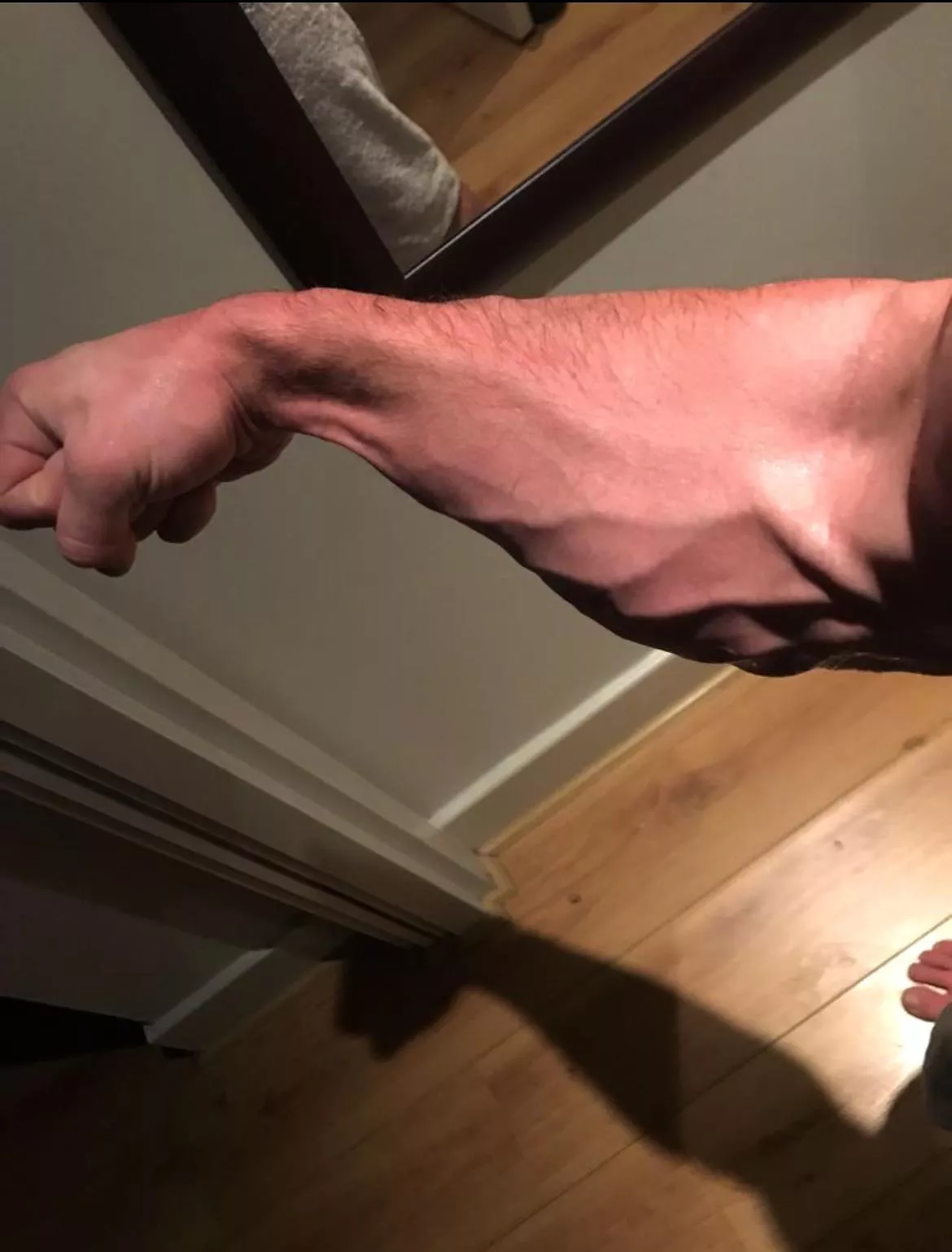 My forearms always bulge after a shower!