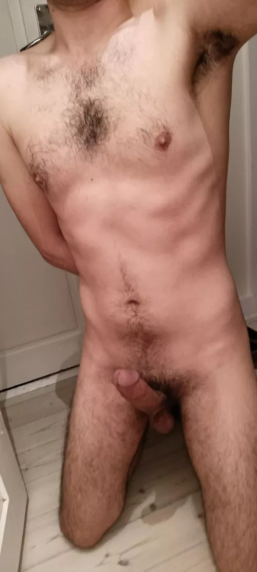 On my knees. Ready to be Mommy's toy.