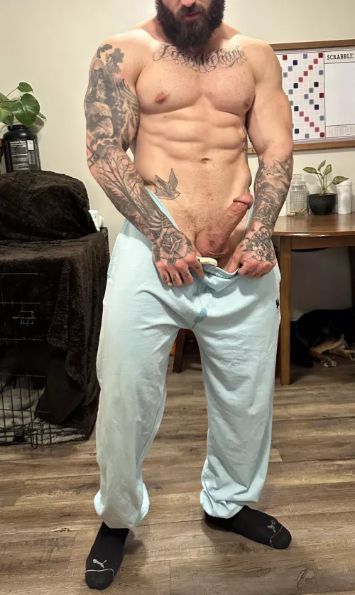 Ready for you to make a mess on this beard and boner