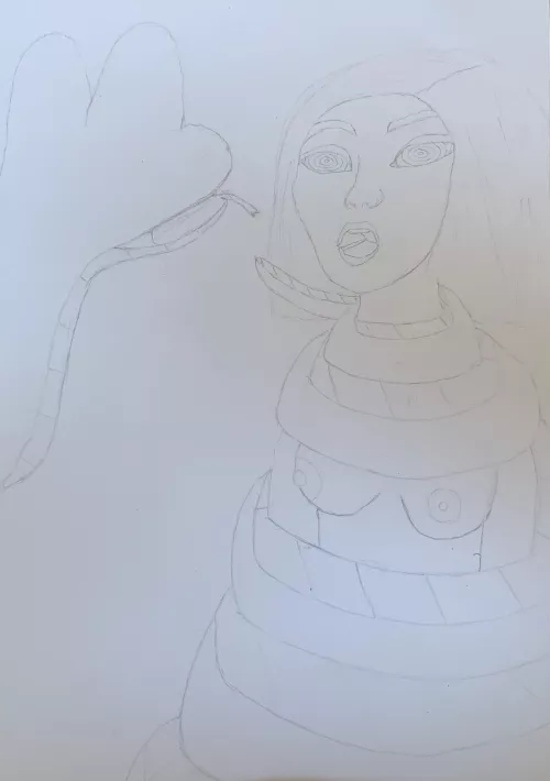 {image} Gwen Stacy coiled and ready to be eaten!