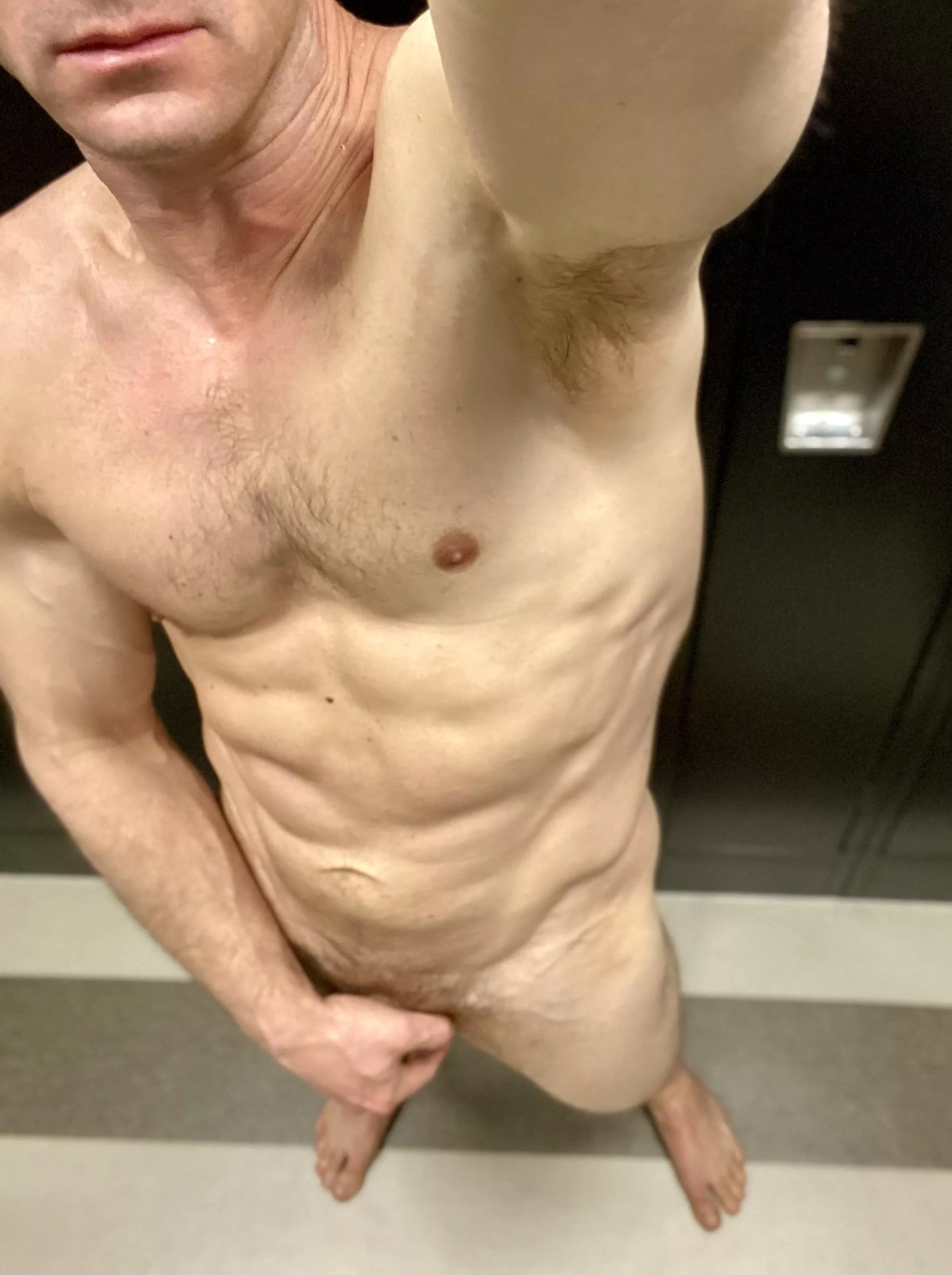 Off-center locker room selfie. It’s the best I can do today.