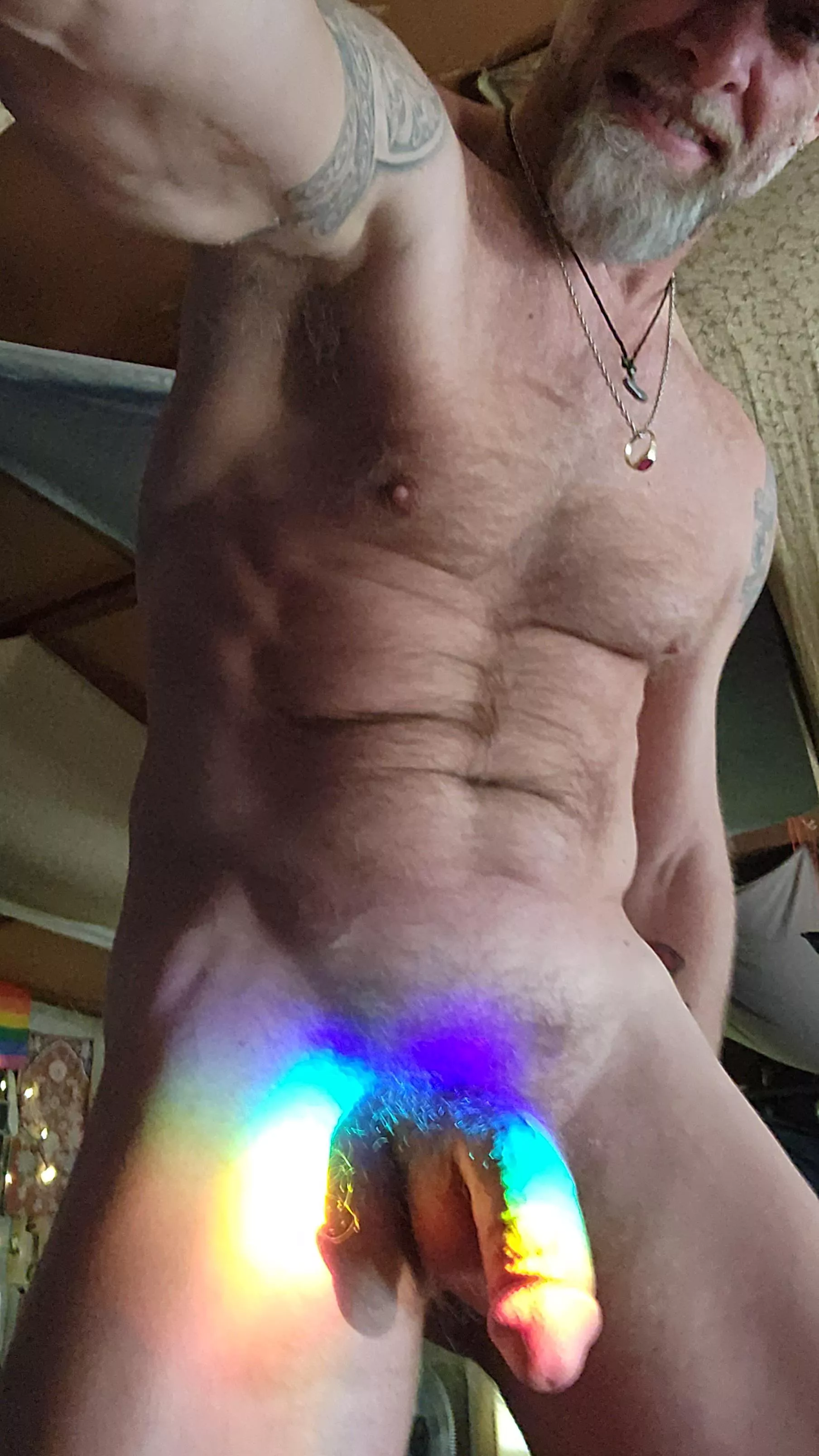 Refracted from a bicycle wheel. I couldn't resist