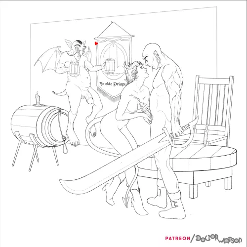 “Tavern Games”. Digital Drawing by me.