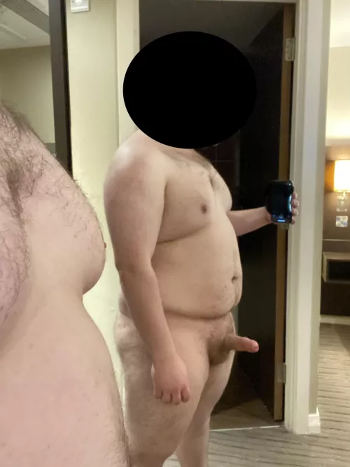 Alone in a hotel room, perfect time for a cock reveal? 😈