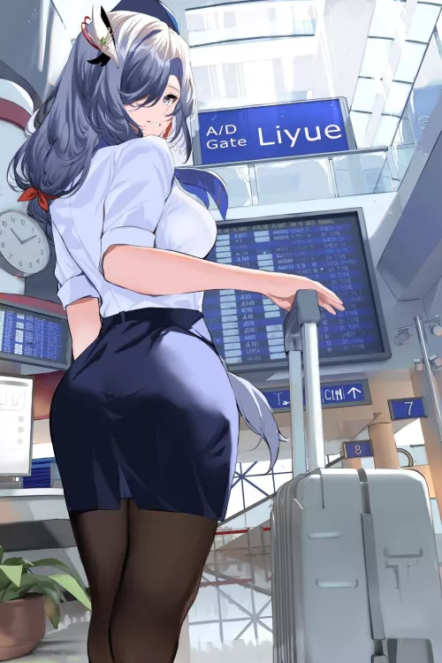 Flight Attendant Shenhe [Genshin Impact]
