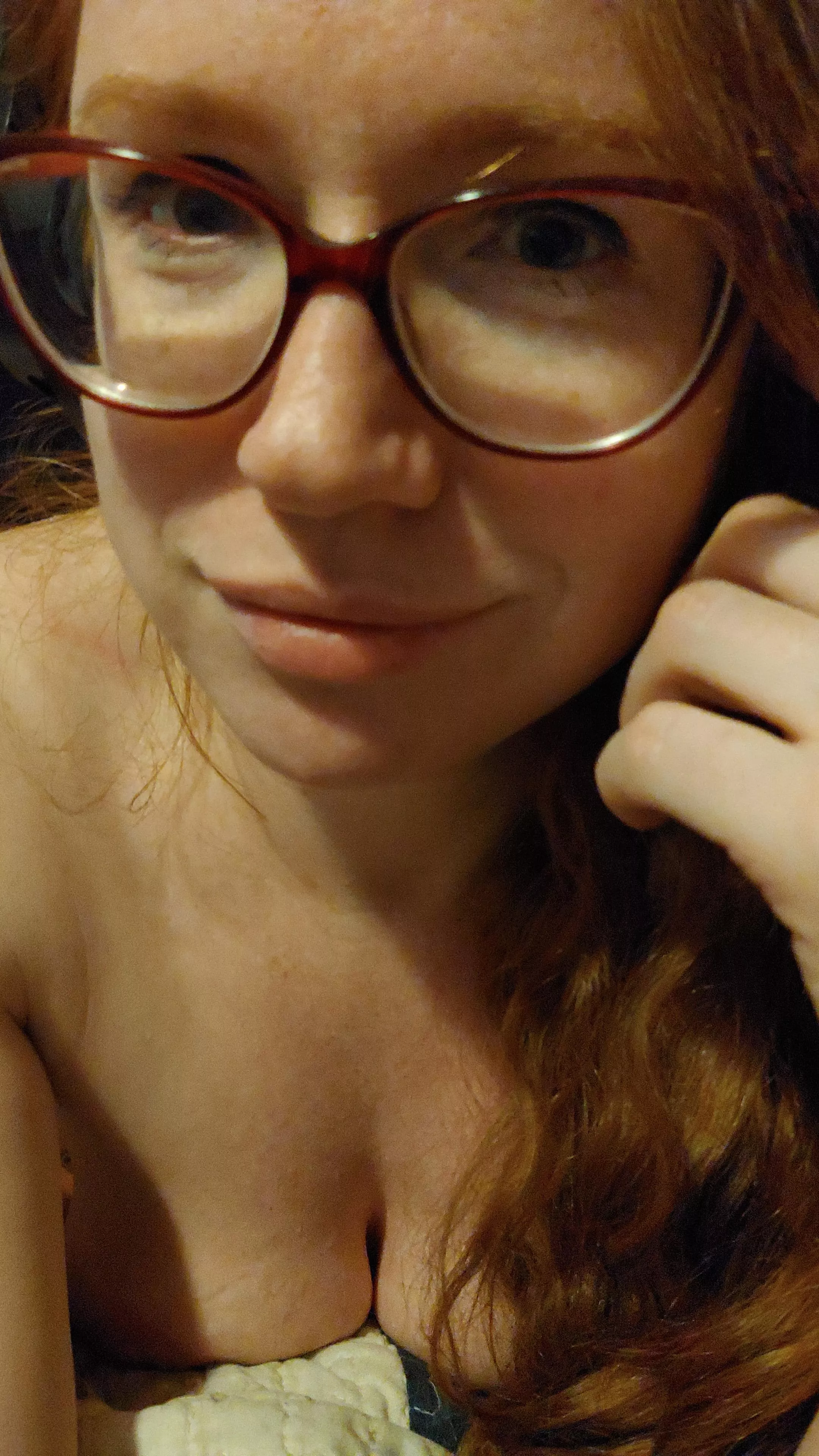If I lay like this, it looks like I have more cleavage than I do. 🤭