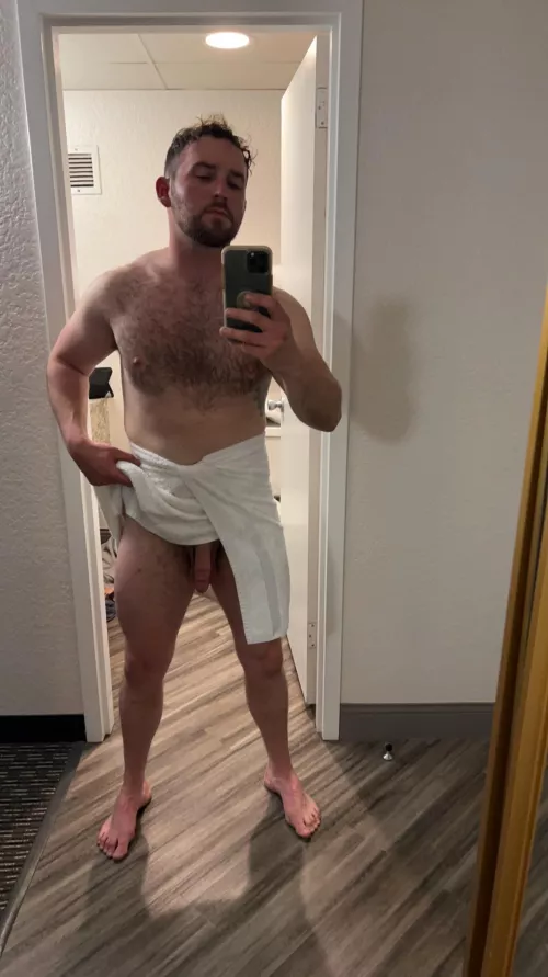 I’m glad this hotel shower is hot