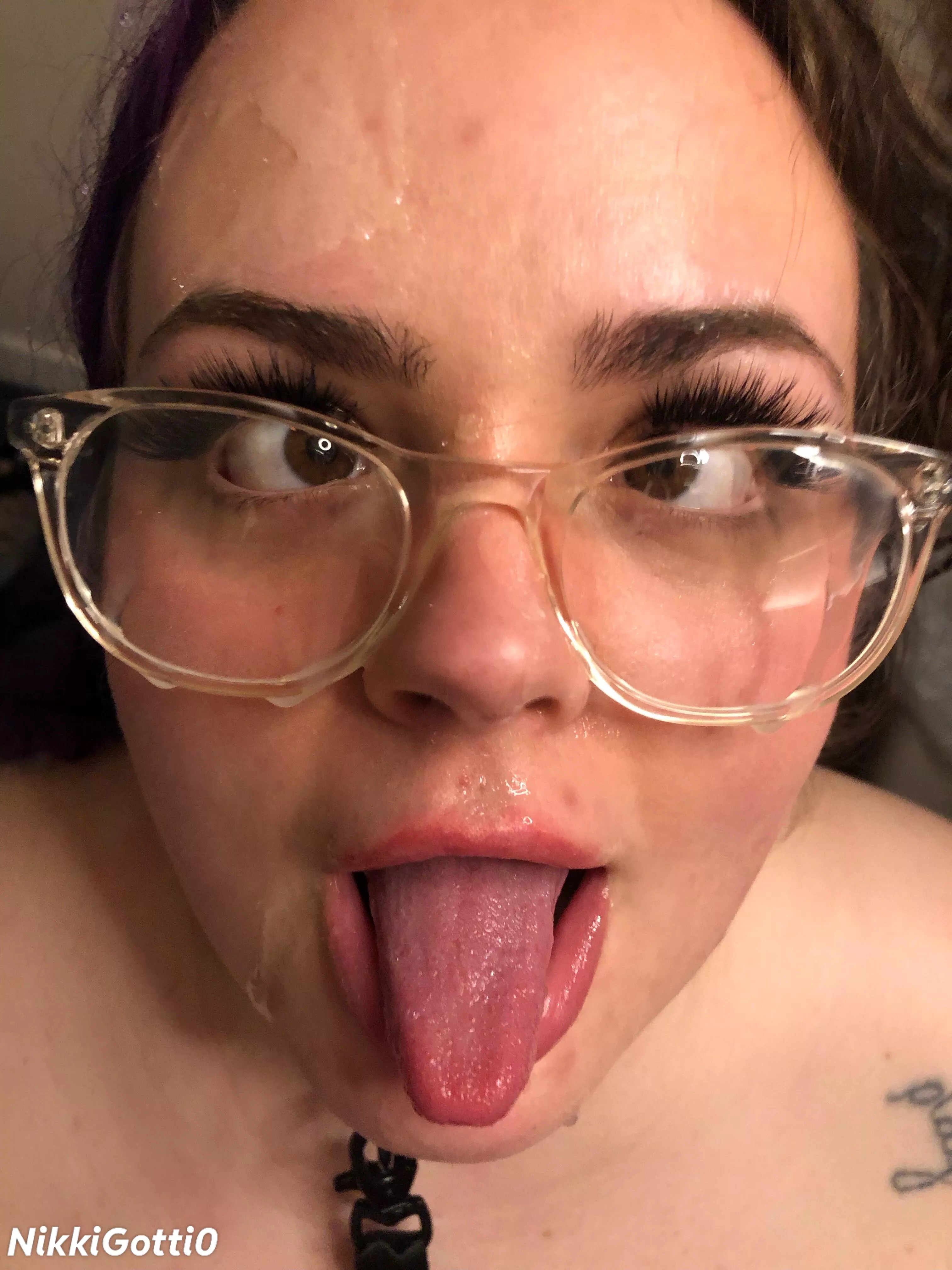 Oh no! I got cum all over my glasses :(